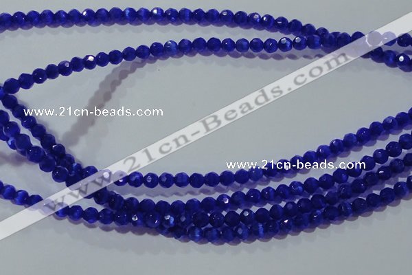 CCT327 15 inches 4mm faceted round cats eye beads wholesale