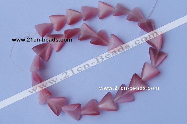 CCT33 14.5 inches 15*16mm triangle pink cats eye beads wholesale