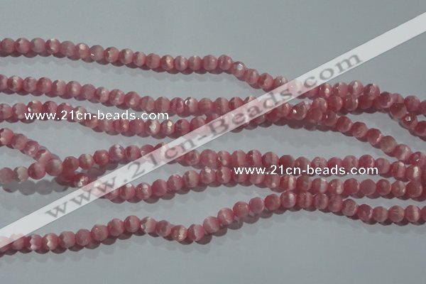 CCT343 15 inches 5mm faceted round cats eye beads wholesale