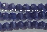 CCT347 15 inches 5mm faceted round cats eye beads wholesale