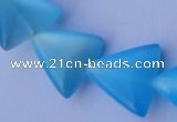 CCT35 14.5 inches 15*16mm triangle navy blue cats eye beads wholesale