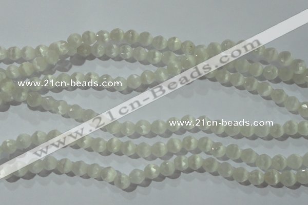 CCT351 15 inches 6mm faceted round cats eye beads wholesale