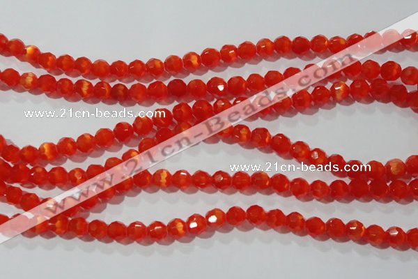 CCT355 15 inches 6mm faceted round cats eye beads wholesale