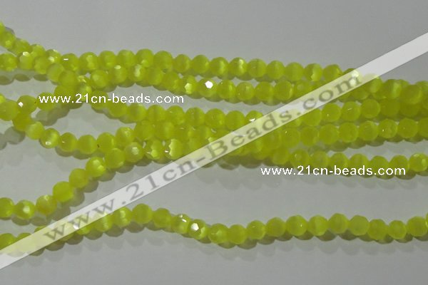 CCT356 15 inches 6mm faceted round cats eye beads wholesale