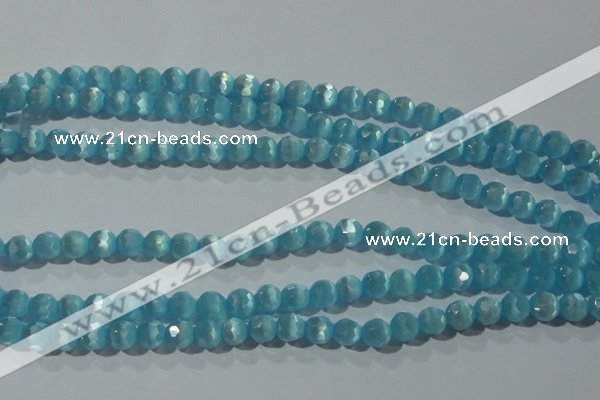 CCT361 15 inches 6mm faceted round cats eye beads wholesale