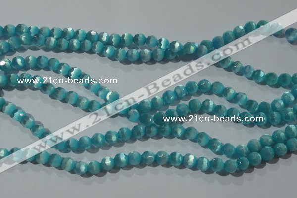 CCT362 15 inches 6mm faceted round cats eye beads wholesale