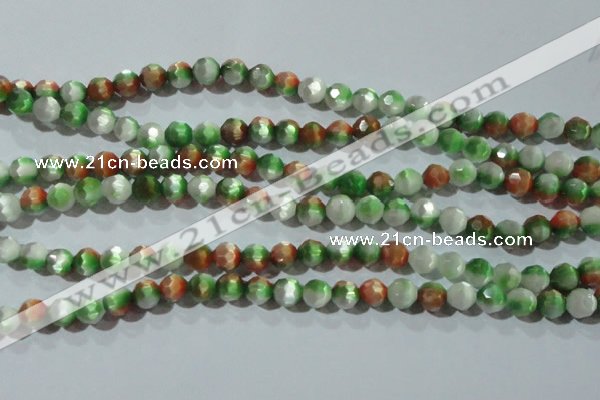 CCT365 15 inches 6mm faceted round cats eye beads wholesale