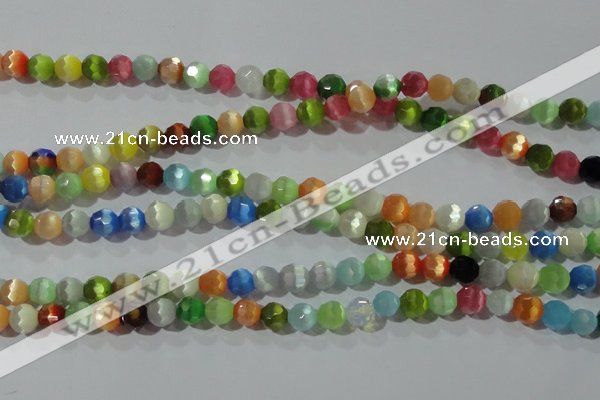 CCT366 15 inches 6mm faceted round cats eye beads wholesale