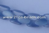 CCT37 14.5 inches 6*10mm drum-shaped light blue cats eye beads