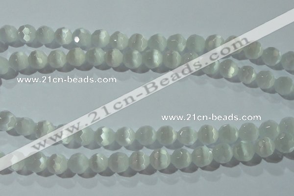 CCT371 15 inches 8mm faceted round cats eye beads wholesale