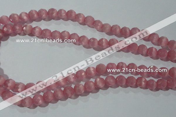 CCT372 15 inches 8mm faceted round cats eye beads wholesale