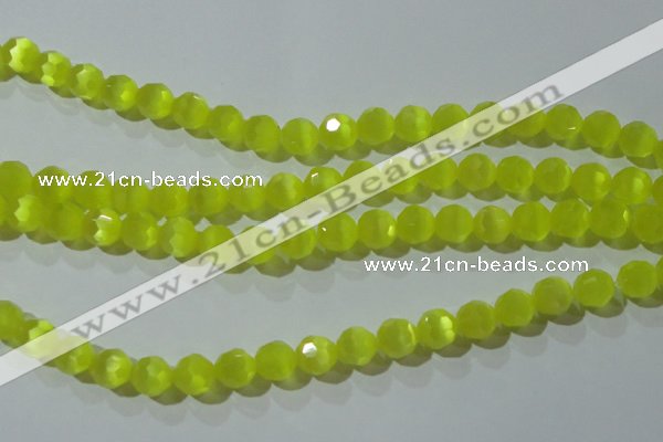 CCT375 15 inches 8mm faceted round cats eye beads wholesale