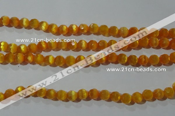 CCT378 15 inches 8mm faceted round cats eye beads wholesale