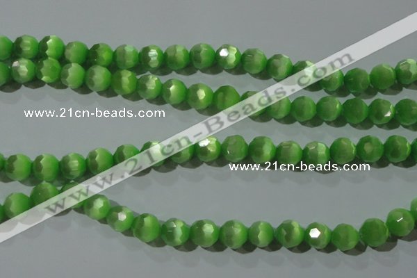 CCT379 15 inches 8mm faceted round cats eye beads wholesale
