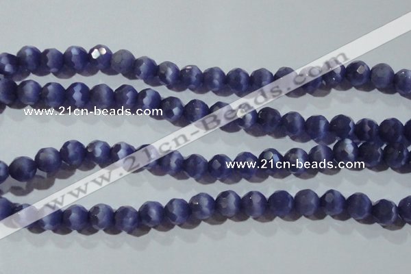 CCT381 15 inches 8mm faceted round cats eye beads wholesale