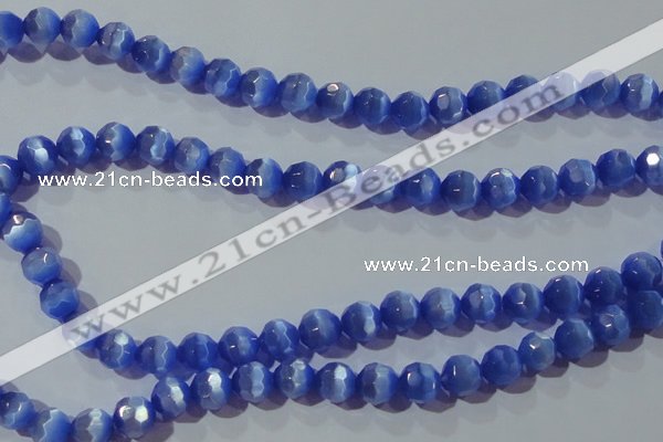 CCT382 15 inches 8mm faceted round cats eye beads wholesale