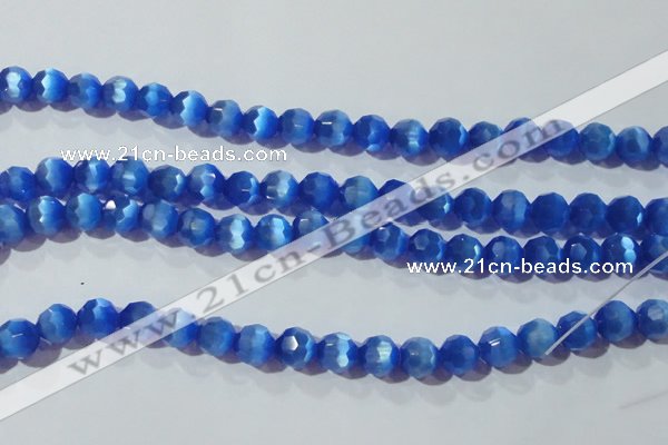 CCT383 15 inches 8mm faceted round cats eye beads wholesale