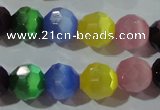 CCT386 15 inches 8mm faceted round cats eye beads wholesale