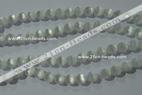 CCT390 15 inches 10mm faceted round cats eye beads wholesale