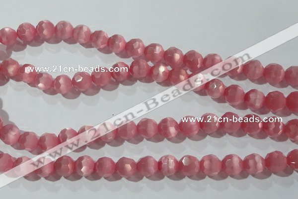 CCT391 15 inches 10mm faceted round cats eye beads wholesale