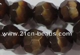 CCT395 15 inches 10mm faceted round cats eye beads wholesale