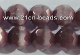 CCT396 15 inches 10mm faceted round cats eye beads wholesale