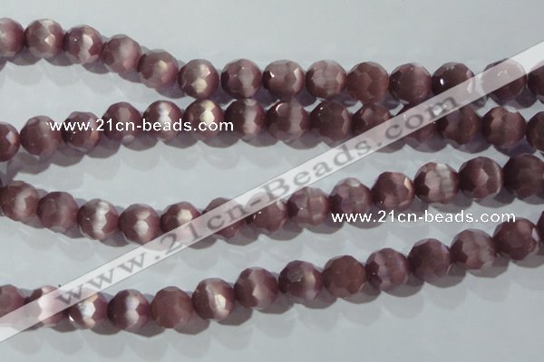 CCT396 15 inches 10mm faceted round cats eye beads wholesale