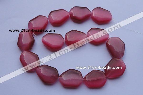 CCT42 15 inches 22*25mm freeform red cats eye beads wholesale