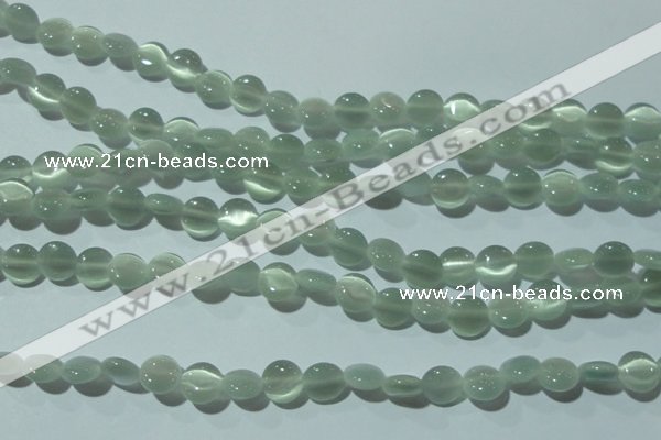 CCT451 15 inches 6mm flat round cats eye beads wholesale