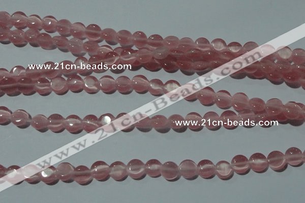 CCT452 15 inches 6mm flat round cats eye beads wholesale