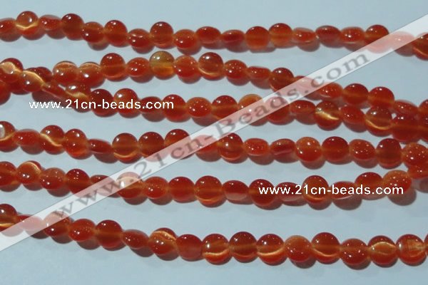 CCT454 15 inches 6mm flat round cats eye beads wholesale