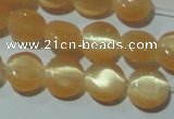 CCT456 15 inches 6mm flat round cats eye beads wholesale