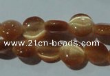 CCT457 15 inches 6mm flat round cats eye beads wholesale