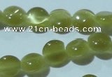 CCT459 15 inches 6mm flat round cats eye beads wholesale