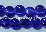 CCT466 15 inches 6mm flat round cats eye beads wholesale