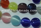 CCT467 15 inches 6mm flat round cats eye beads wholesale