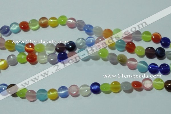 CCT467 15 inches 6mm flat round cats eye beads wholesale