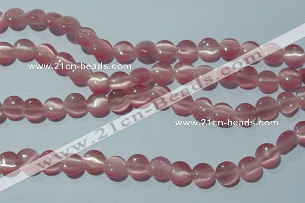 CCT486 15 inches 8mm flat round cats eye beads wholesale