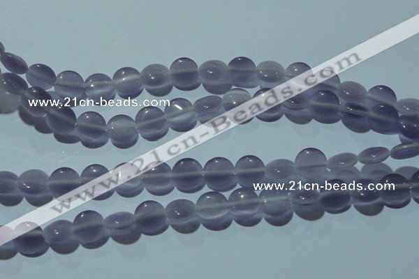 CCT490 15 inches 8mm flat round cats eye beads wholesale