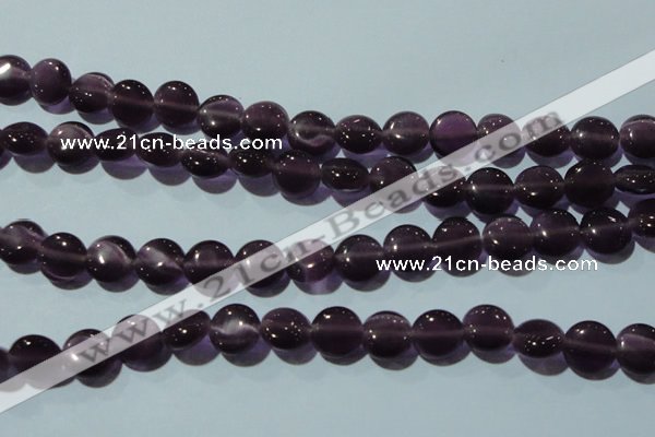 CCT491 15 inches 8mm flat round cats eye beads wholesale