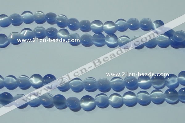 CCT493 15 inches 8mm flat round cats eye beads wholesale