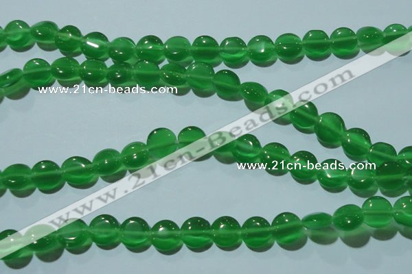 CCT497 15 inches 8mm flat round cats eye beads wholesale