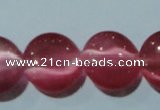 CCT513 15 inches 10mm flat round cats eye beads wholesale