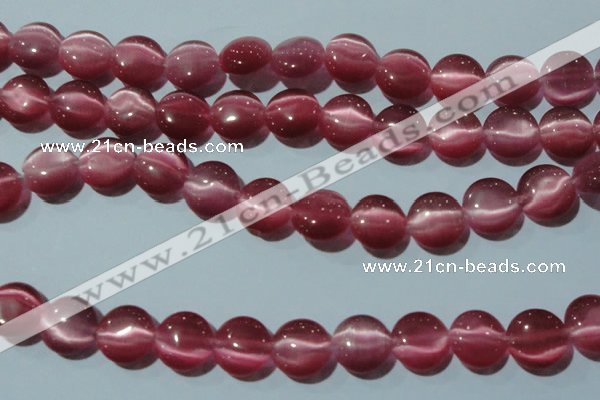 CCT513 15 inches 10mm flat round cats eye beads wholesale