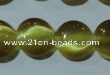 CCT518 15 inches 10mm flat round cats eye beads wholesale