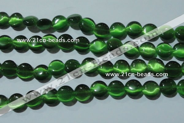 CCT523 15 inches 10mm flat round cats eye beads wholesale