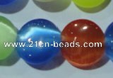 CCT526 15 inches 10mm flat round cats eye beads wholesale