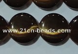 CCT548 15 inches 12mm flat round cats eye beads wholesale