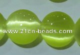 CCT549 15 inches 12mm flat round cats eye beads wholesale