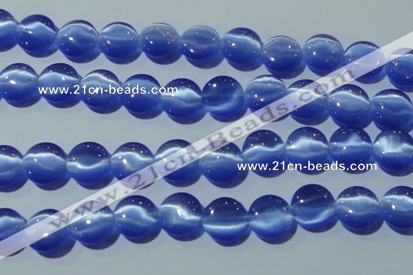 CCT550 15 inches 12mm flat round cats eye beads wholesale